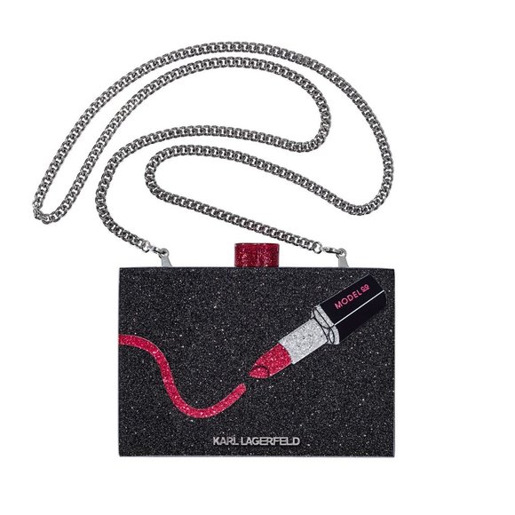 New in Box Karl Lagerfeld x ModelCo Minaudière Bag + Lip Kit - Picture 4 of 7